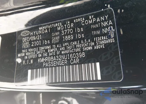 2022 Hyundai Venue Se from USA, damaged, VIN KMHRB8A32NU160398